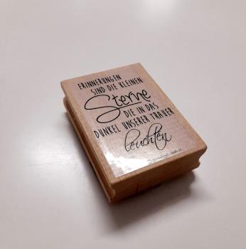 Holzstempel Trauer Spruch "Erinnerungen sind die kleinen Sterne.."