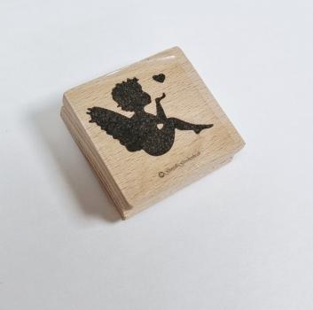 Holzstempel Engel mit Herz