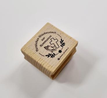 Holzstempel Herzlichen Glückwunsch zur Kommunion