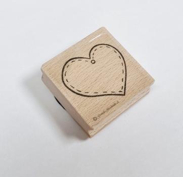 Holzstempel Herz mit Strichen
