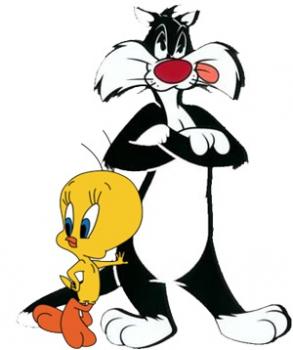 Nuschi bestickt mit Sylvester + Tweety nach Wahl