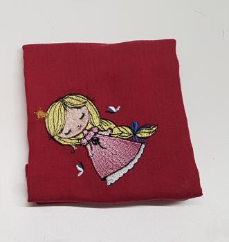 Nuschi bestickt mit Prinzessin Zopf blond + Wunschname