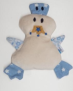 Traubenkern Ente mit Krone blau