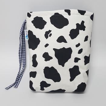 Preview: Kartoffelwärmer / Gschwellti-Beutel mit Band Kuhmuster