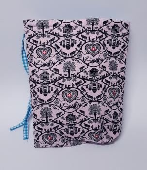 Preview: Kartoffelwärmer / Gschwellti-Beutel mit Band Scherenschnitt rosa