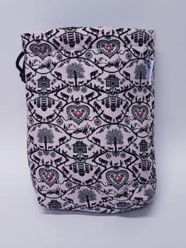 Preview: Kartoffelwärmer / Gschwellti-Beutel mit Kordelzug Scherenschnitt rosa