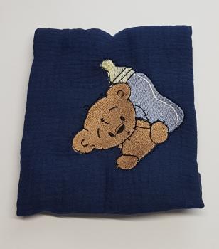 Preview: Nuschi bestickt Teddybär mit Flasche