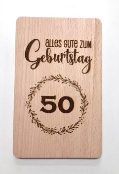 Brettchen zum 50. Geburtstag