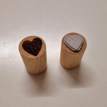 Holzstempel Herz gepunktet / Punktherz Mini