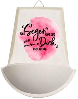 Weihwasser Becken "der Segen Gottes möge dich begleiten" pink