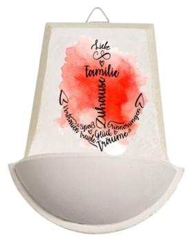 Weihwasser Becken "der Segen Gottes möge dich begleiten" rot