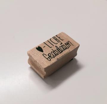Holzstempel herzliche Gratulation