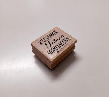 Holzstempel zur Geburt - willkommen kleiner Sonnenschein