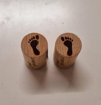 Holzstempel Fussspuren / Füsse (2er Set)