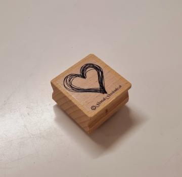 Holzstempel Herz / Strich-Herz