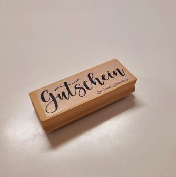 Holzstempel Gutschein