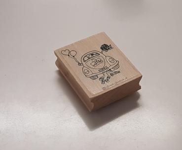 Holzstempel Auto Hochzeit