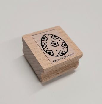 Holzstempel Osterei / Ei mit Blumen