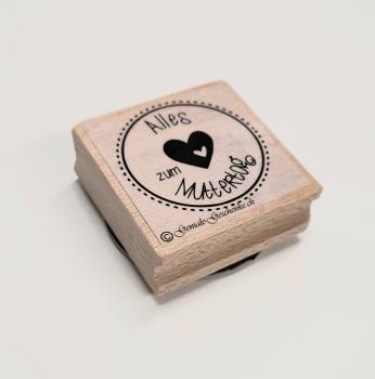 Holzstempel "Muttertag" rund