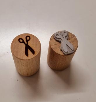 Holzstempel Schere