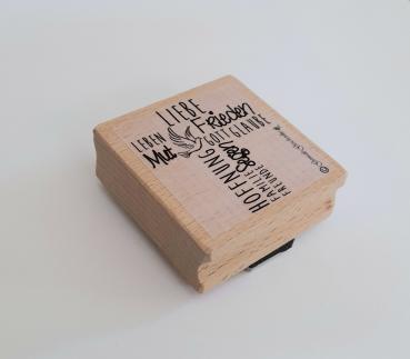 Holzstempel Erstkommunion / Firmung Wörter-Kreuz