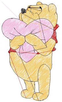 Nuschi bestickt mit Winnie Pooh Herz + Wunschname