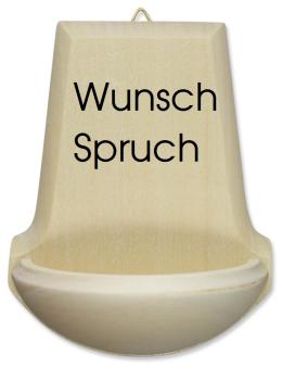 Weihwasser Becken Lindenholz mit Spruch - personalisierbar mit Name