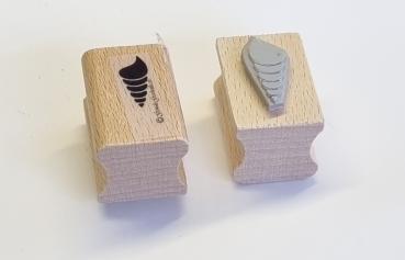 Holzstempel Muschel lang