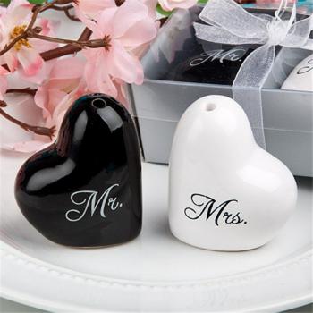 Hochzeit Salz- & Pfefferstreuer aus Keramik Mr. & Mrs.