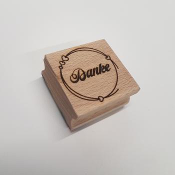 Holzstempel Danke mit Rahmen
