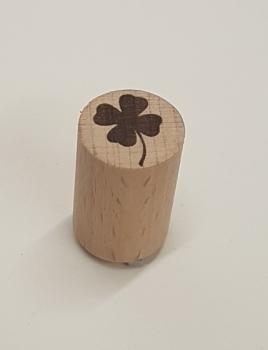 Holzstempel Kleeblatt mit Stiel / Glücksklee