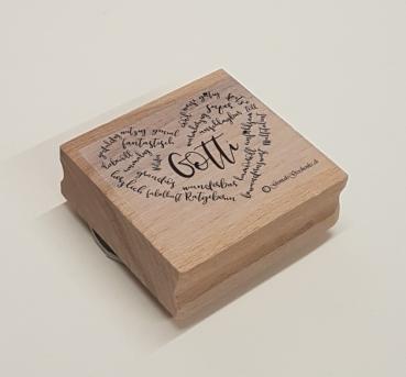 Holzstempel Wörterherz Gotti