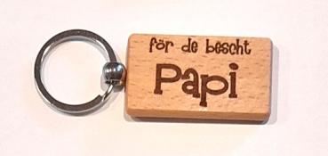 Schlüsselanhänger Holz - för de bescht Papi