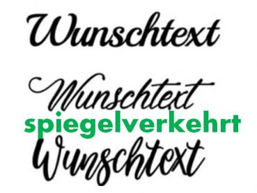 Autoaufkleber Wunschtext 30cm - schwarz - spiegelverkehrt