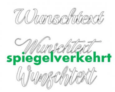Autoaufkleber Wunschtext 40cm - weiss - spiegelverkehrt