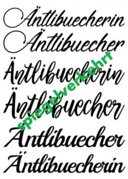 Autoaufkleber Äntlibuecher/in 40cm - schwarz - spiegelverkehrt