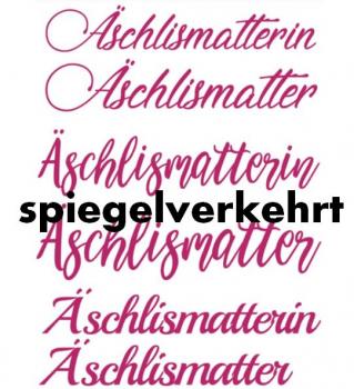 Autoaufkleber Äschlismatter/in 40cm - pink - spiegelverkehrt