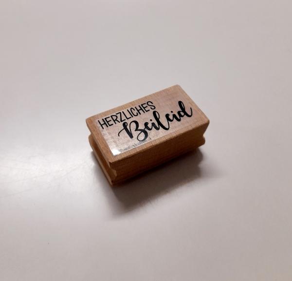 Holzstempel Trauer Herzliches Beileid