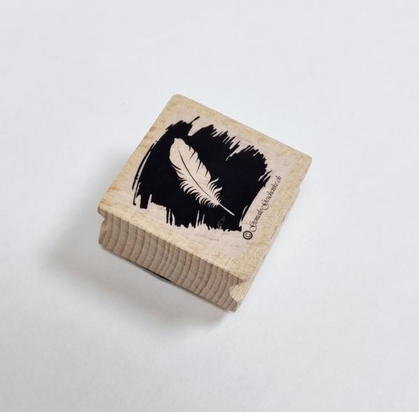 Holzstempel Trauer Feder