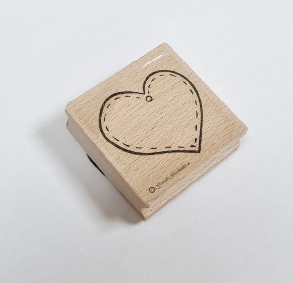 Holzstempel Herz mit Strichen