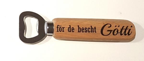 cooler Flaschenöffner - för de bescht Götti