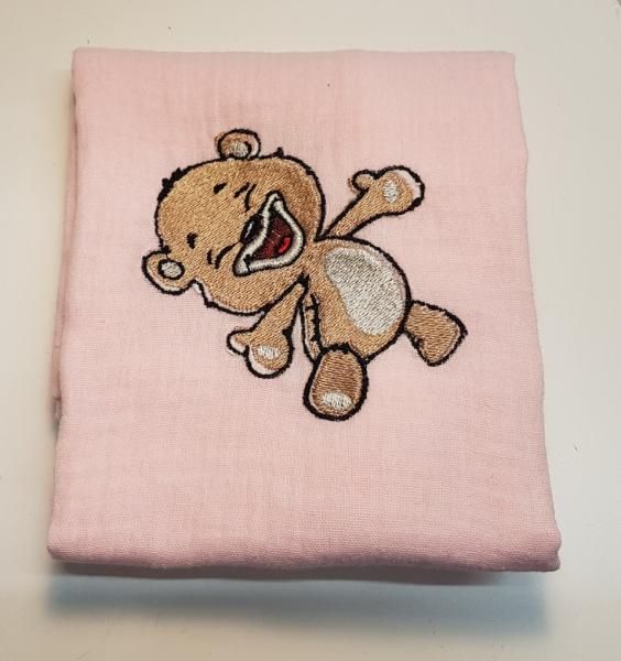 Nuschi bestickt mit süssem Teddybär + Wunschname