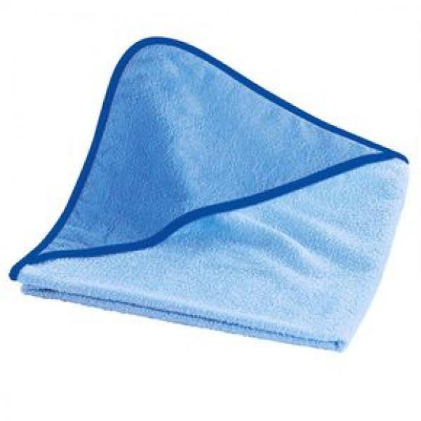 Kapuzen-Badetuch Blau bestickt mit Name