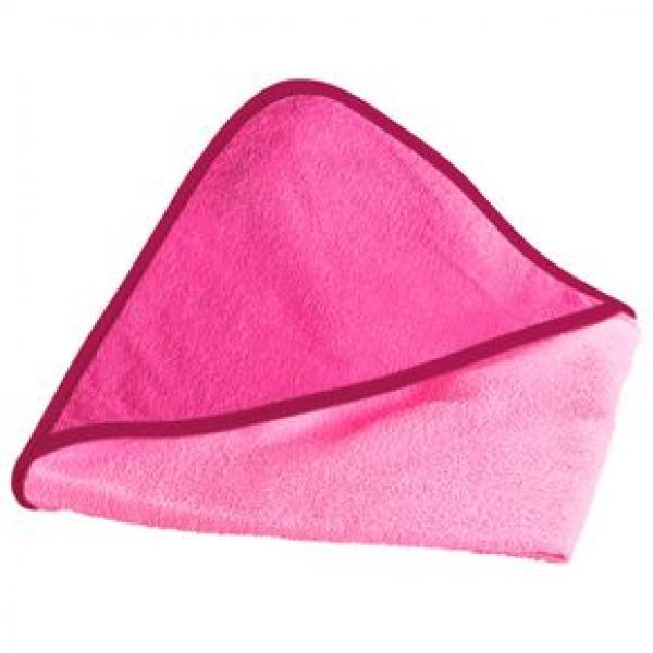 Kapuzen-Badetuch Rosa bestickt mit Name
