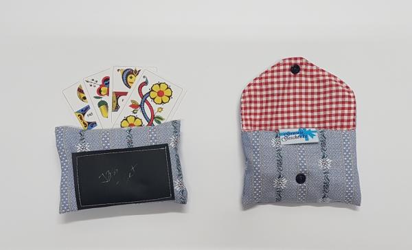 praktisches Jass-Set für unterwegs Edelweiss hellblau