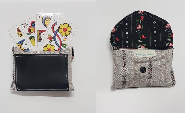 praktisches Jass-Set für unterwegs Edelweiss hellgrau