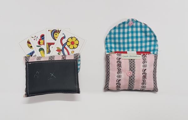 praktisches Jass-Set für unterwegs Edelweiss rosa