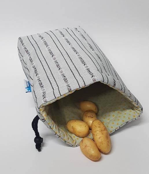 Kartoffelwärmer / Gschwellti-Beutel mit Kordelzug hellgrau