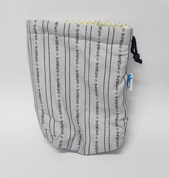 Kartoffelwärmer / Gschwellti-Beutel mit Kordelzug hellgrau