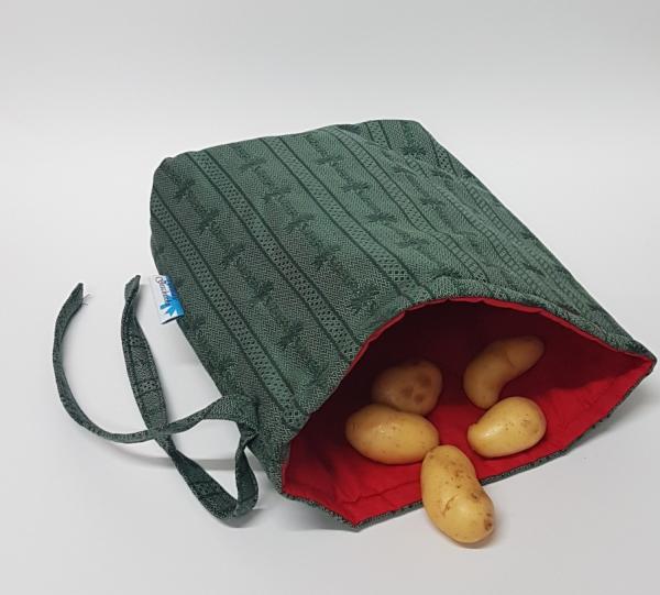 Kartoffelwärmer / Gschwellti-Beutel mit Kordelzug dunkelgrün